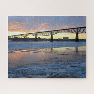 Walkway Winter Sunrise Jigsaw Puzzle