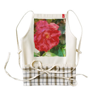 Wall and red rose zazzle HEART apron