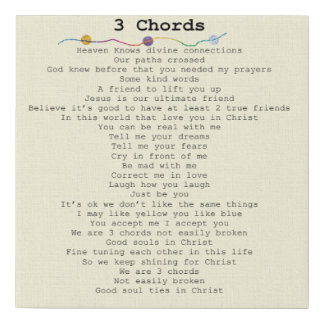 wall art-- 3 Chords Faux Canvas Print