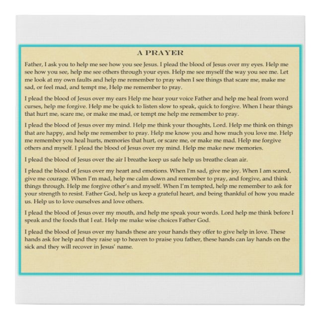 Wall art-A Prayer Faux Canvas Print (Front)