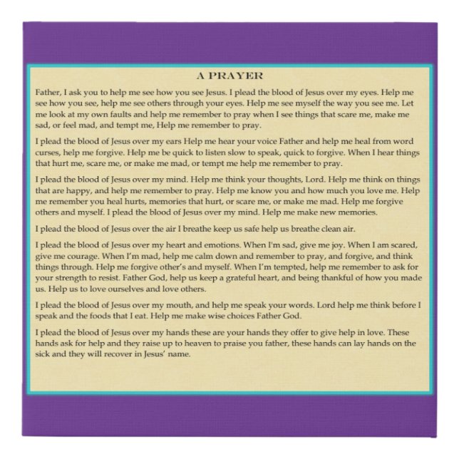 Wall art-A Prayer Faux Canvas Print (Front)