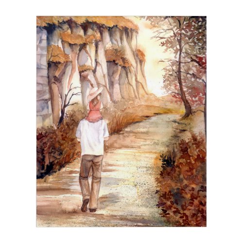 Wall Art Autumn Trail Watercolor Painting