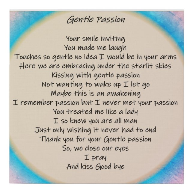 Wall art canvas ' Gentle Passion (Front)