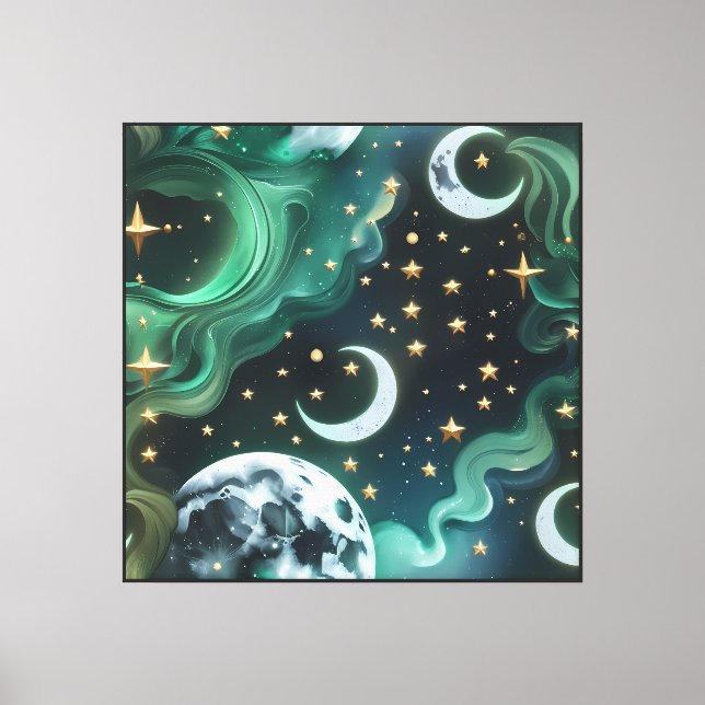 Wall Art – Dreamy Emerald Celestial Canvas Print (Front)