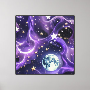 Wall Art – Dreamy Lavender Celestial Canvas Print