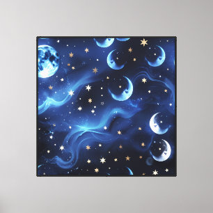 Wall Art – Dreamy Sapphire Blue Celestial Canvas P