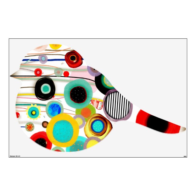 Wall Art Floral Bird Sticker (Front)
