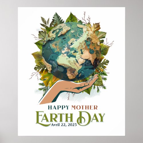 Wall Art for Happy Earth Day on 22 April Poster