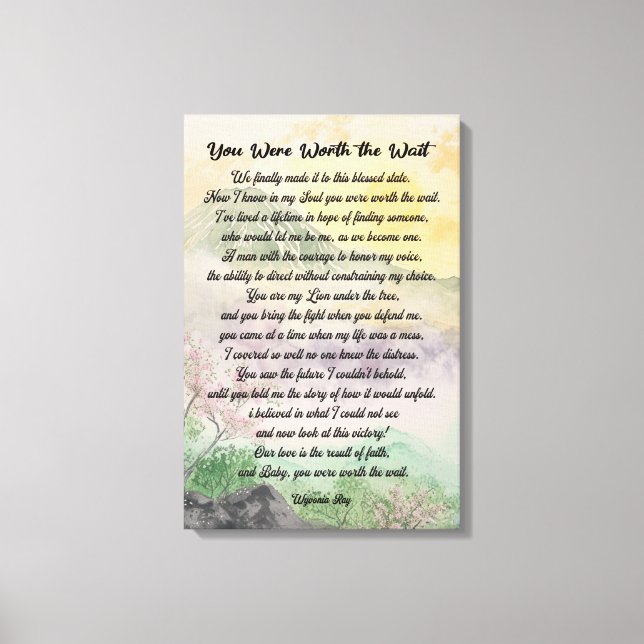 "Wall Art Inspirational Love and Family" Canvas Print (Front)