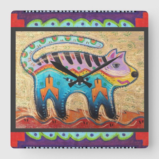 wall+art,katy+bratun,marookat square wall clock (Front)