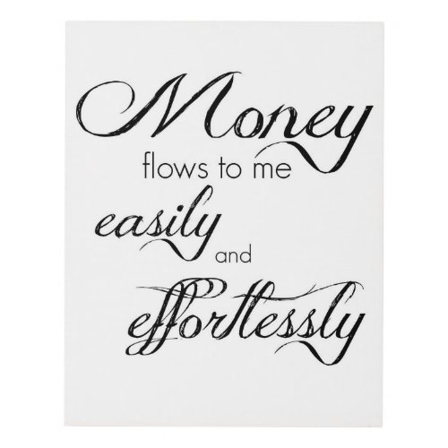 Wall Art Money Wealth Affirmation Quote