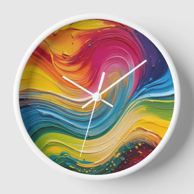 Wall Art of Color Mix Painting  Clock (Front)