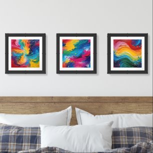 Wall Art of Color Mix Painting Wall Art Sets