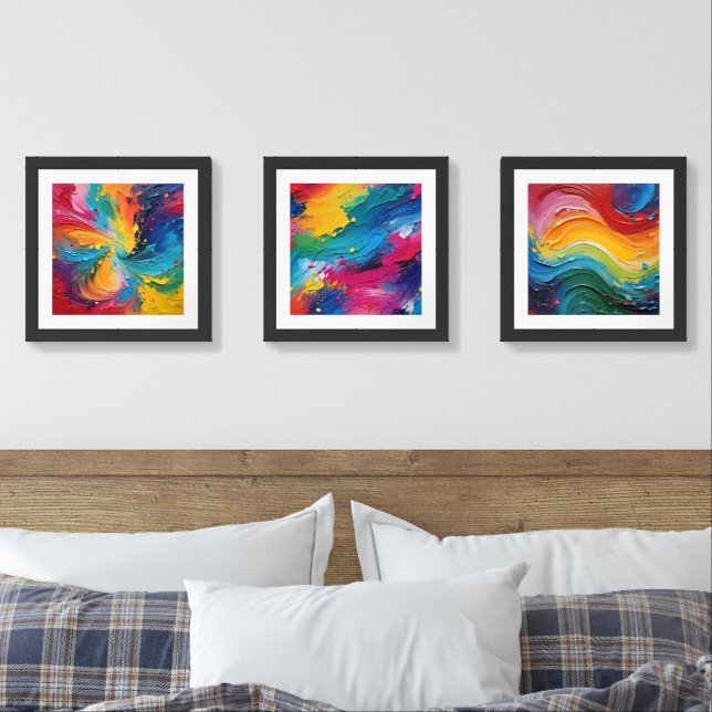 Wall Art of Color Mix Painting Wall Art Sets (Bedroom)