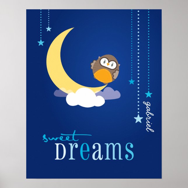 WALL ART :: owl - sweet dreams 2 (Front)