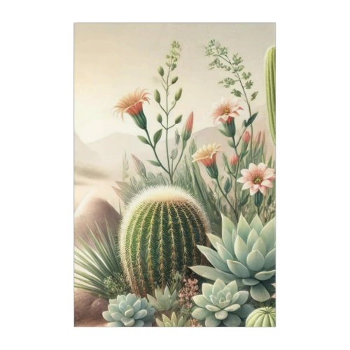 Wall Art _ Pastel Succulent and Cactus Desert