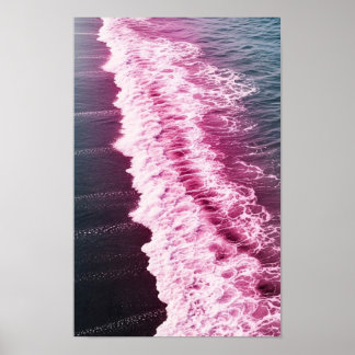 Wall art. Pink wave. Poster