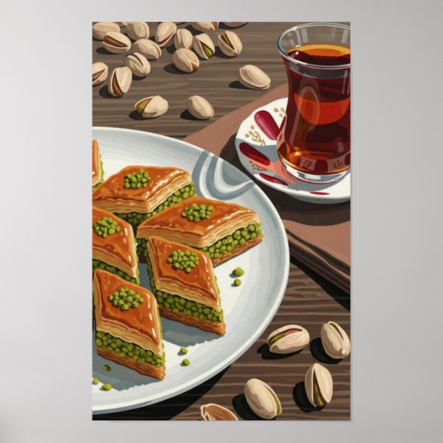 Wall art. Pistachio baklava. Poster (Front)