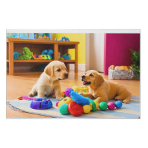 Wall Art : Playful Two Puppies
