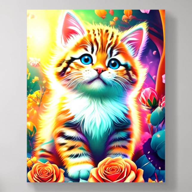 Wall art Radiant Kitten Blossom Acrylic Photo Tile (Front Set)