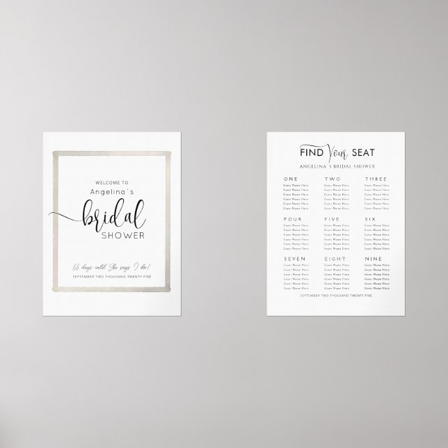 Wall Art Sets WELCOME & Seating plan Bridal Shower (Front)