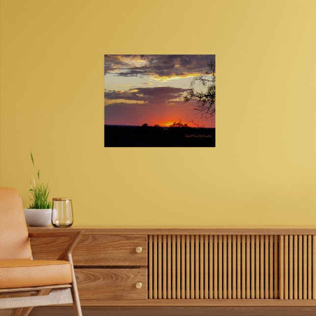 Wall Art Sunset Texas Hill Country Poster (Living Room 2)