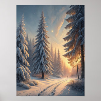 wall art Tranquil Snow Forest: A Winter Wonderland