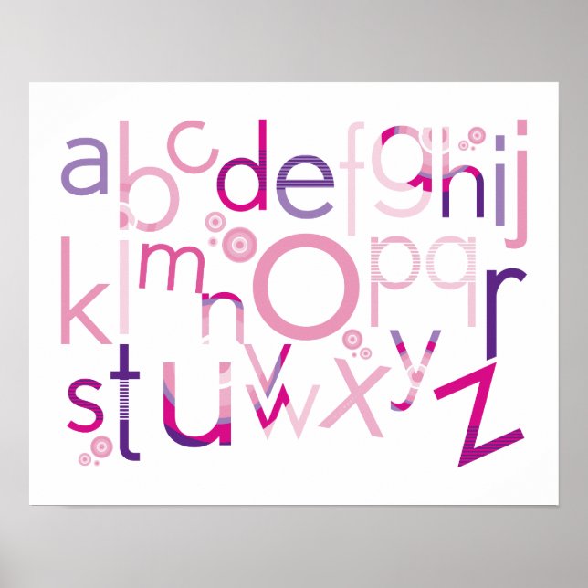 WALL ART :: TYPOGRAPHY - trendy alphabet 2 (Front)