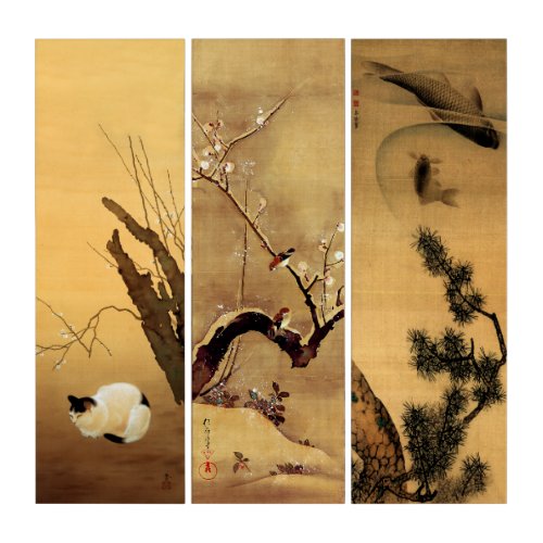 Wall Art Vintage Japanese Art Triptych