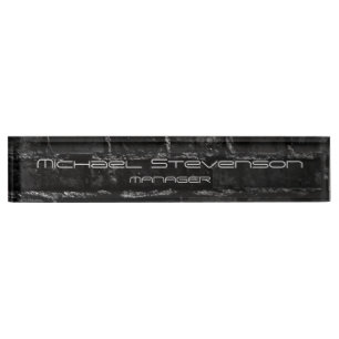 Wall Brick Gray Elegant Modern Desk Nameplate