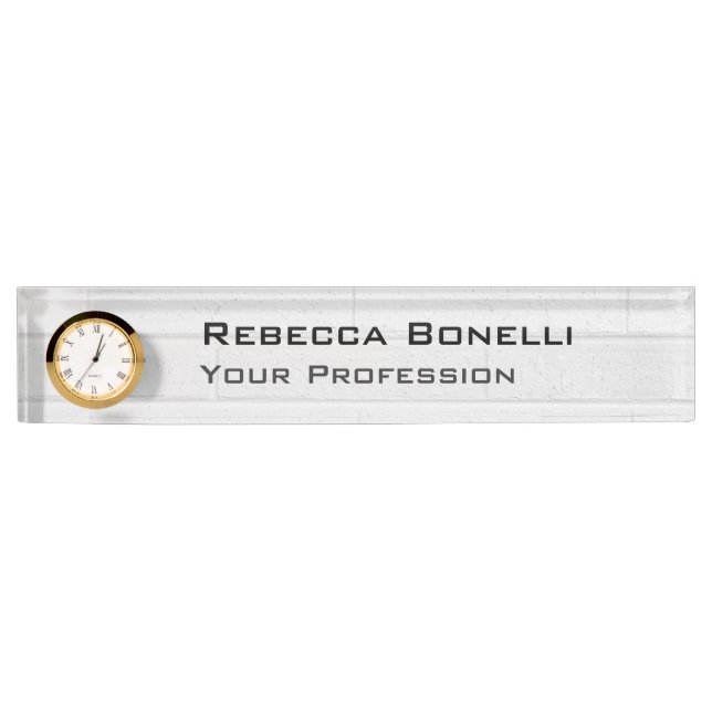 Wall Brick Unique Modern Minimalist Desk Name Plate (Front)