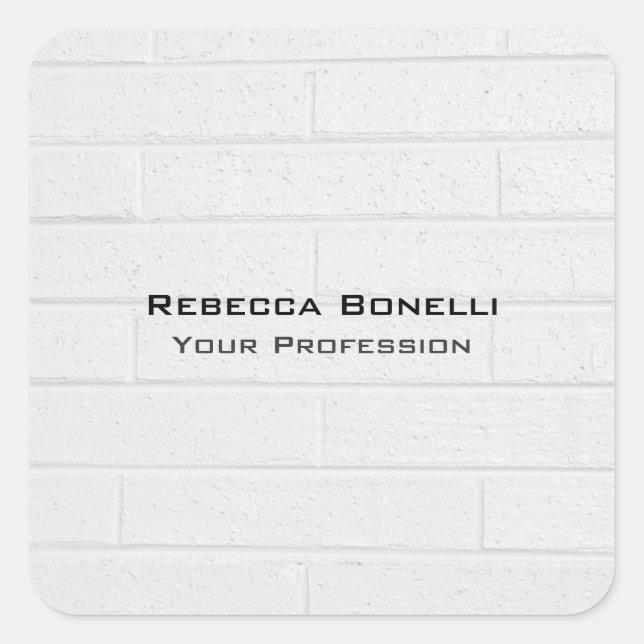 Wall Brick Unique Modern Minimalist Square Sticker (Front)