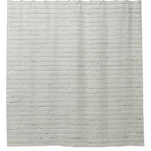 Wall bricks white white brick wall shower curtain