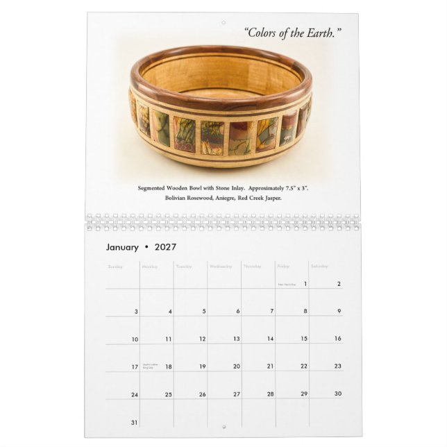 Wall Calendar - Decorative Woodturning (Jan 2027)