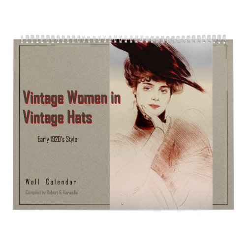 Wall Calendar Vintage Women in Vintage Hats