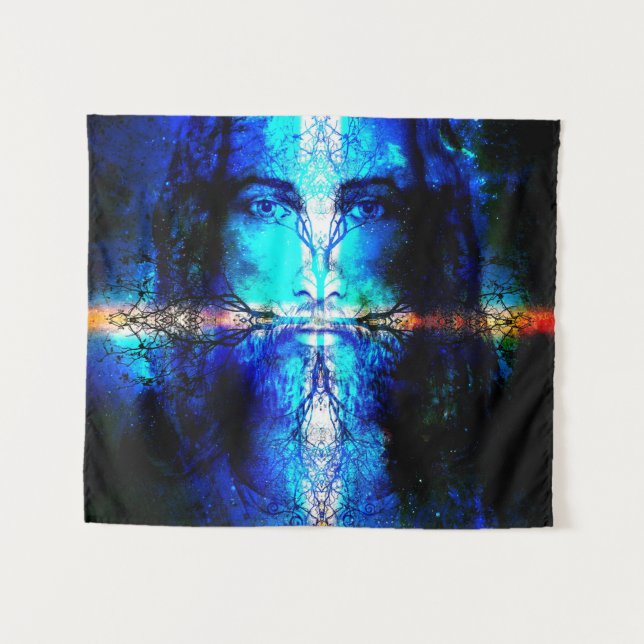 Wall Carpet Jesus Christ Tree of Life Tapestry (Front (Horizontal))