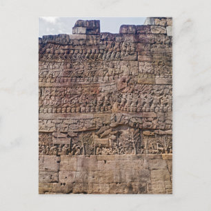 Wall Carving Art Scene, Bayon Temple, Siem Reap Postcard