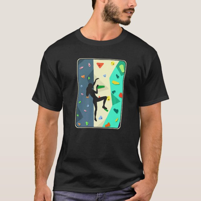 Wall Climbing Girl Indoor Bouldering Woman  1 T-Shirt (Front)