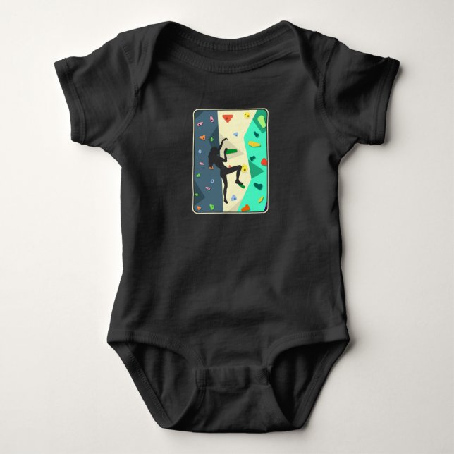Wall Climbing Girl Indoor Bouldering Woman Baby Bodysuit (Front)