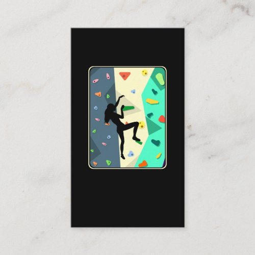 Wall Climbing Girl Indoor Bouldering Woman Business Card