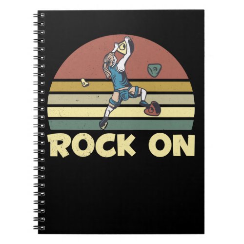 Wall Climbing Girl Indoor Bouldering Woman Notebook