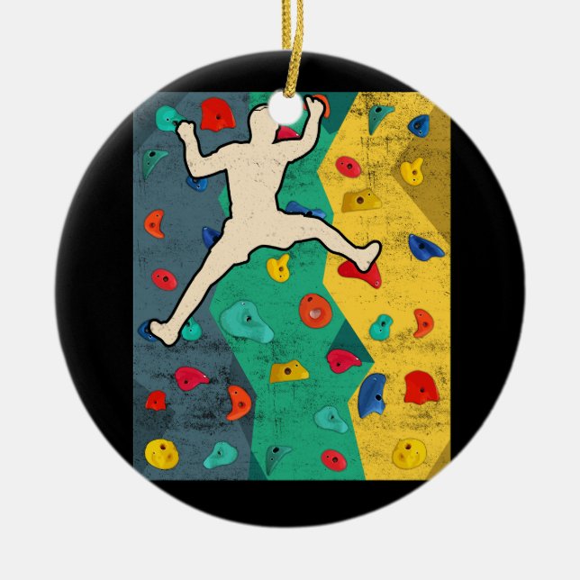 Wall Climbing Indoor Rock Climbers Action Sports A Ceramic Ornament (Front)