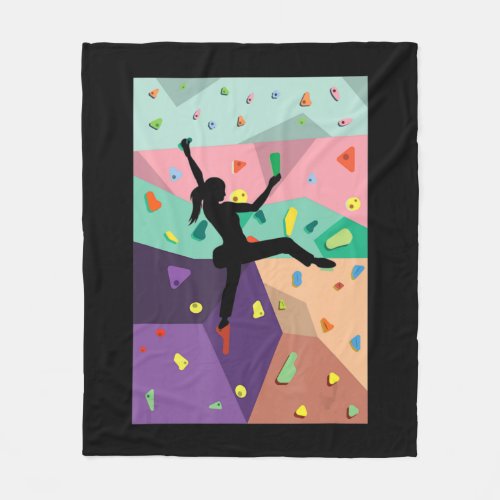 Wall Climbing Indoor Rock Climbers Action Sports A Fleece Blanket