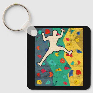 Wall Climbing Indoor Rock Climbers Action Sports A Keychain