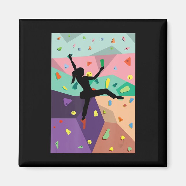 Wall Climbing Indoor Rock Climbers Action Sports A Magnet (Front)