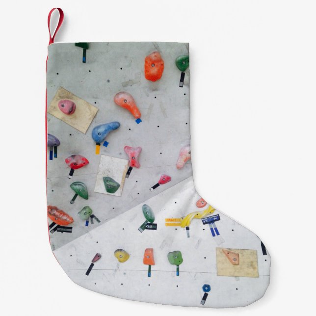 Wall climbing indoor wall small christmas stocking (Front)