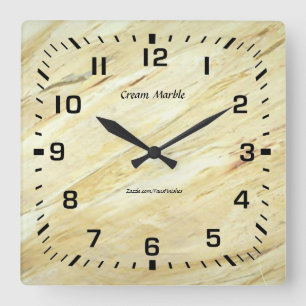 Wall Clock, 10.75" Square Acrylic Marble Square Wall Clock