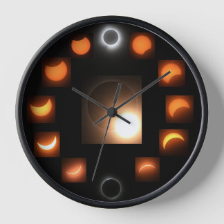 Wall Clock, 10" Round Black Wooden Frame Clock