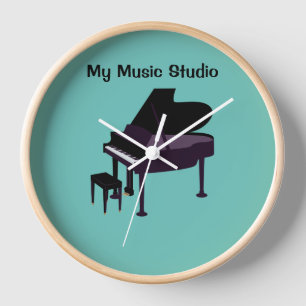 Wall Clock, 10" Round Natural Wood Frame Clock