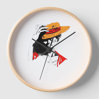 Wall Clock, 10" Round Natural Wood Frame Clock